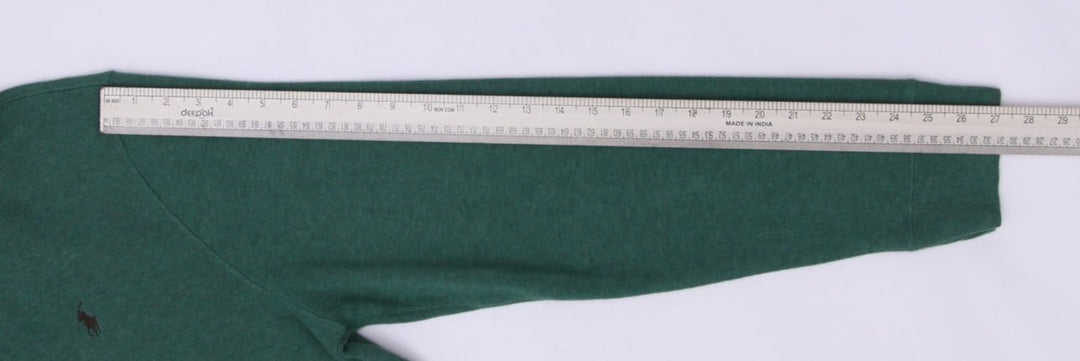 Mens Polo By Ralph Lauren Green Quarter Zip Mock Neck Cotton Sweater Size XL