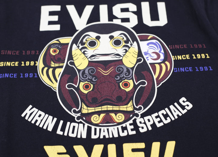Mens Black Evisu Kirin Lion Dance Specials T-Shirt