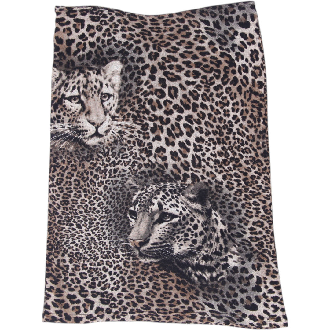 Y2K Ladies Vie Ta Vie Paris Leopard Cheetah Graphic Print Tube Skirt