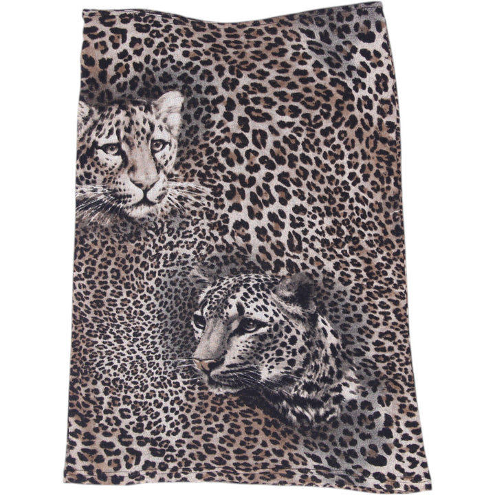 Y2K Ladies Vie Ta Vie Paris Leopard Cheetah Graphic Print Tube Skirt