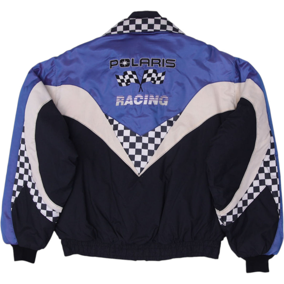Vintage Polaris Jacket 90s Snowmobile Racing Bomber Insulated Made In USA XL | Migration_Jackets - Side View | Fashion Rerun