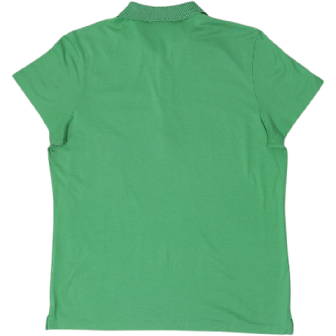 Ladies Ralph Lauren Golf Polo Green Yellow Pony Cotton Tailored Fit Size L