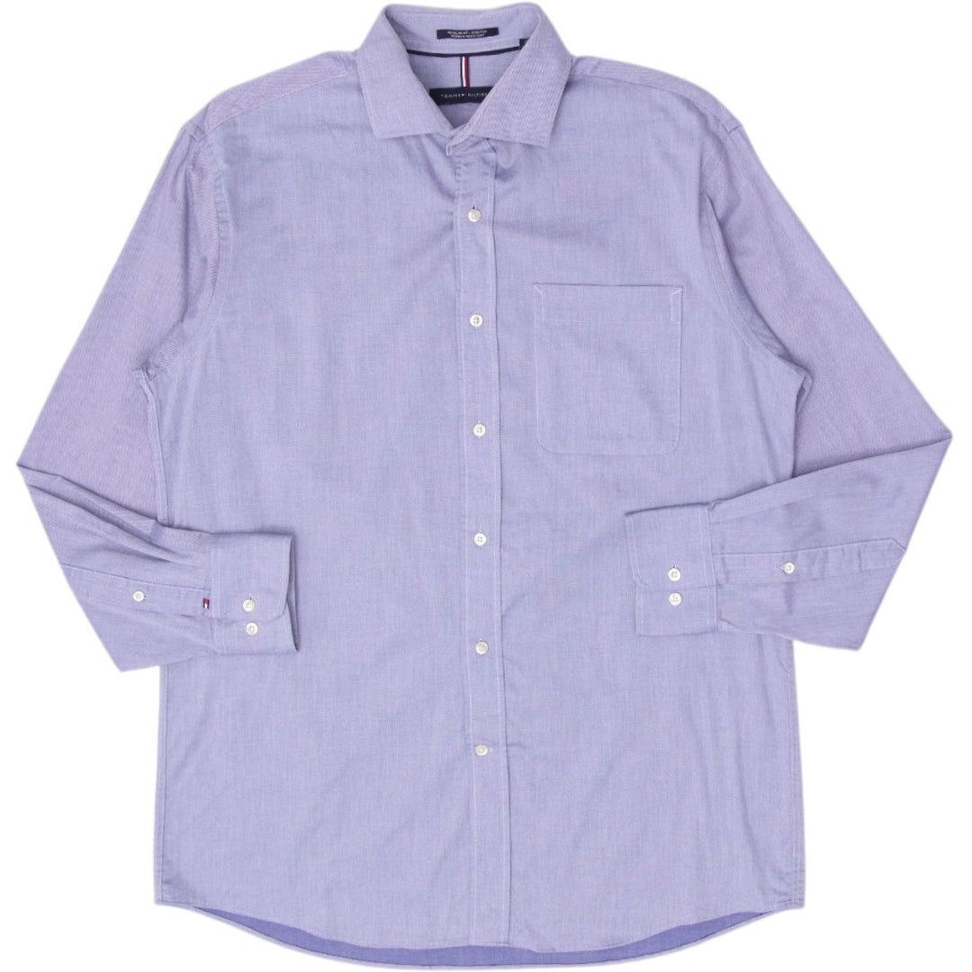 Mens Tommy Hilfiger Shirt Light Blue Wrinkle Resistant Casual