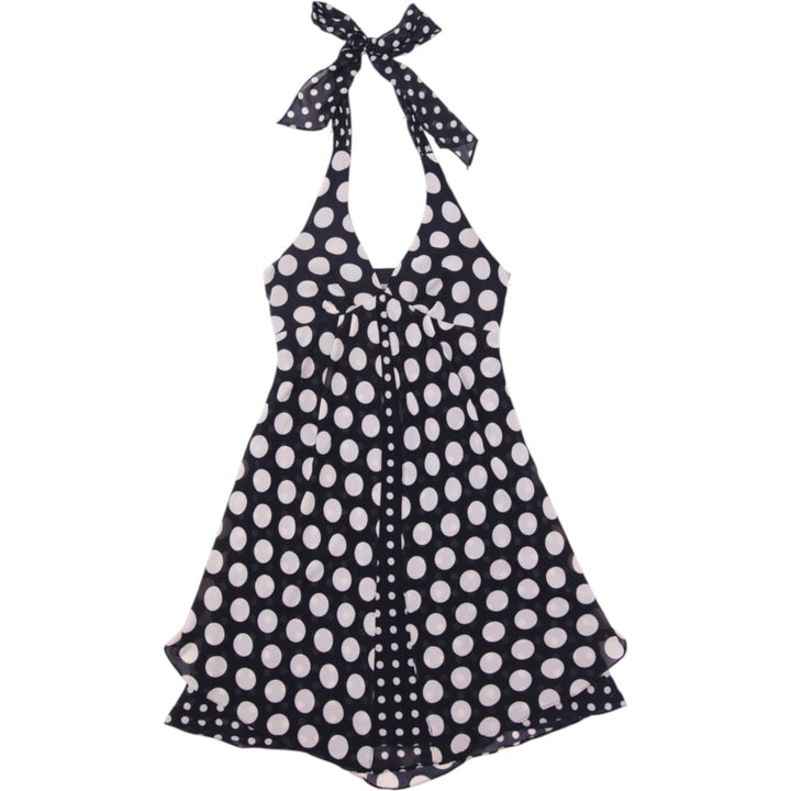 Y2K Ladies Lori M Collection Polka Dot Halter Mini Dress Size 6