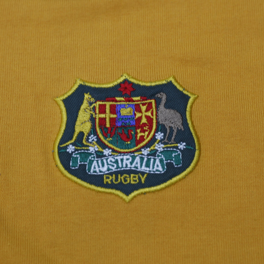 Vintage Australia Wallabies Rugby Polo T-Shirt Gold & Green