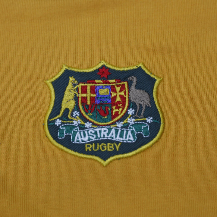 Vintage Australia Wallabies Rugby Polo T-Shirt Gold & Green
