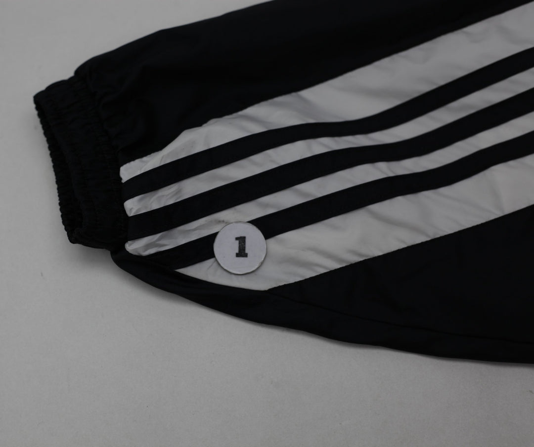 Vintage Adidas V-Neck Windbreaker Pullover Black White Striped Jacket Size M | Migration_Jackets - Alternate | Fashion Rerun