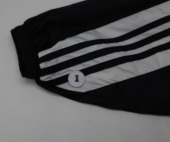 Vintage Adidas V-Neck Windbreaker Pullover Black White Striped Jacket Size M | Migration_Jackets - Alternate | Fashion Rerun