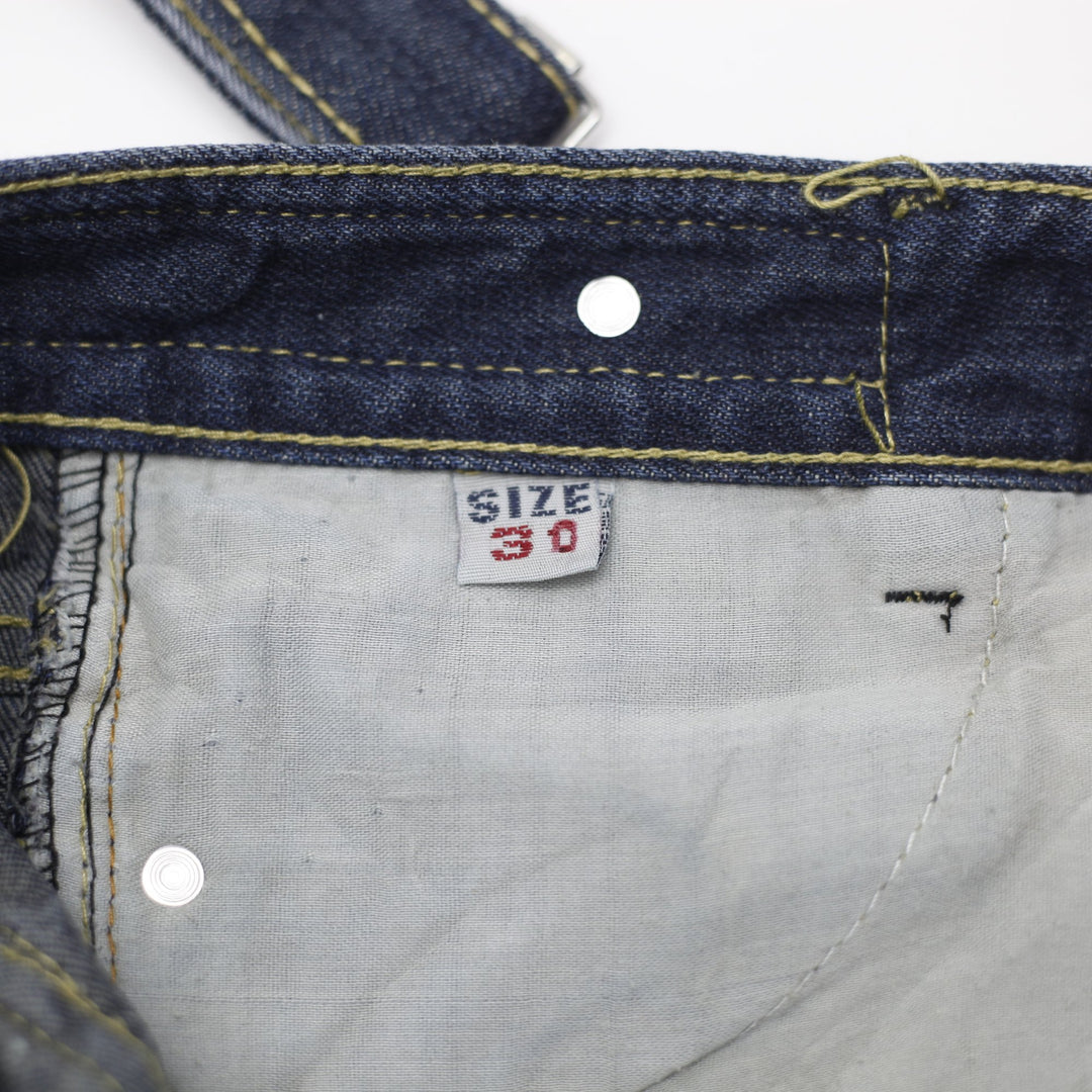 Y2K Ladies Meiyina Suspender Denim Shorts Size 30