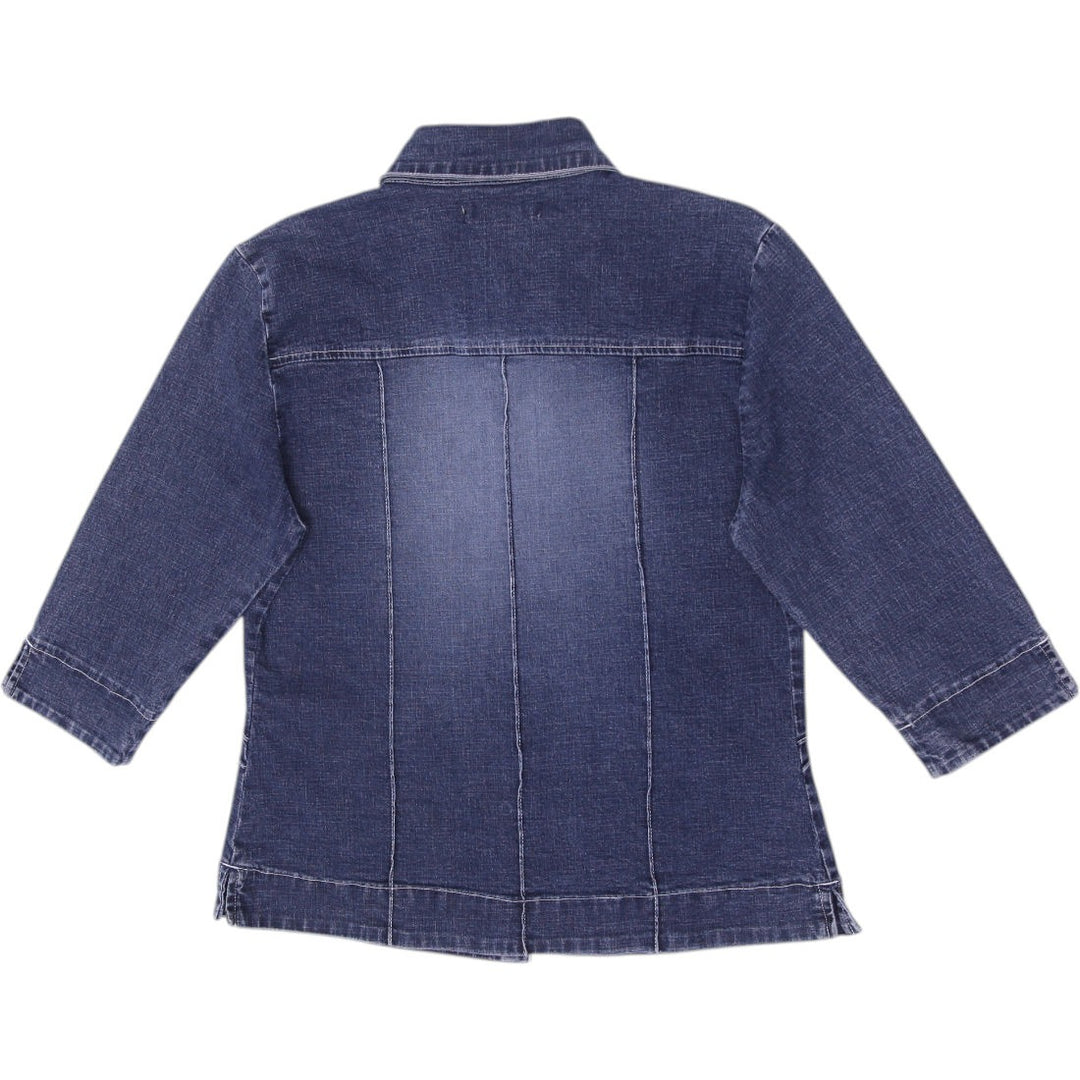 Y2K Ladies A.M.I Dark Blue Button Up Denim Jacket Size M