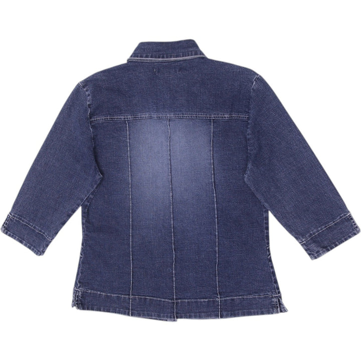 Y2K Ladies A.M.I Dark Blue Button Up Denim Jacket Size M