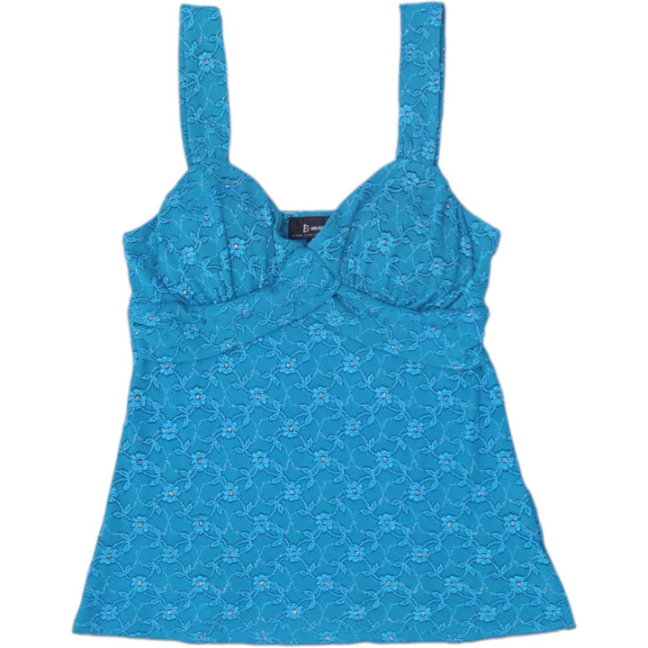 Y2K Ladies B.Wear Lace Tank Top Teal Sleeveless Floral | Migration_Y2K Tops | Fashion Rerun