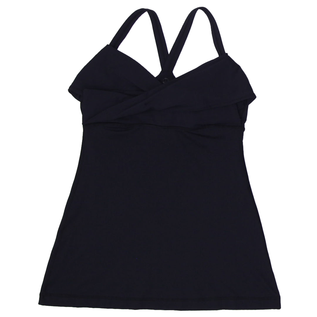 Ladies Lululemon Tank Black Bulerias Stretch Strap Yoga Gym