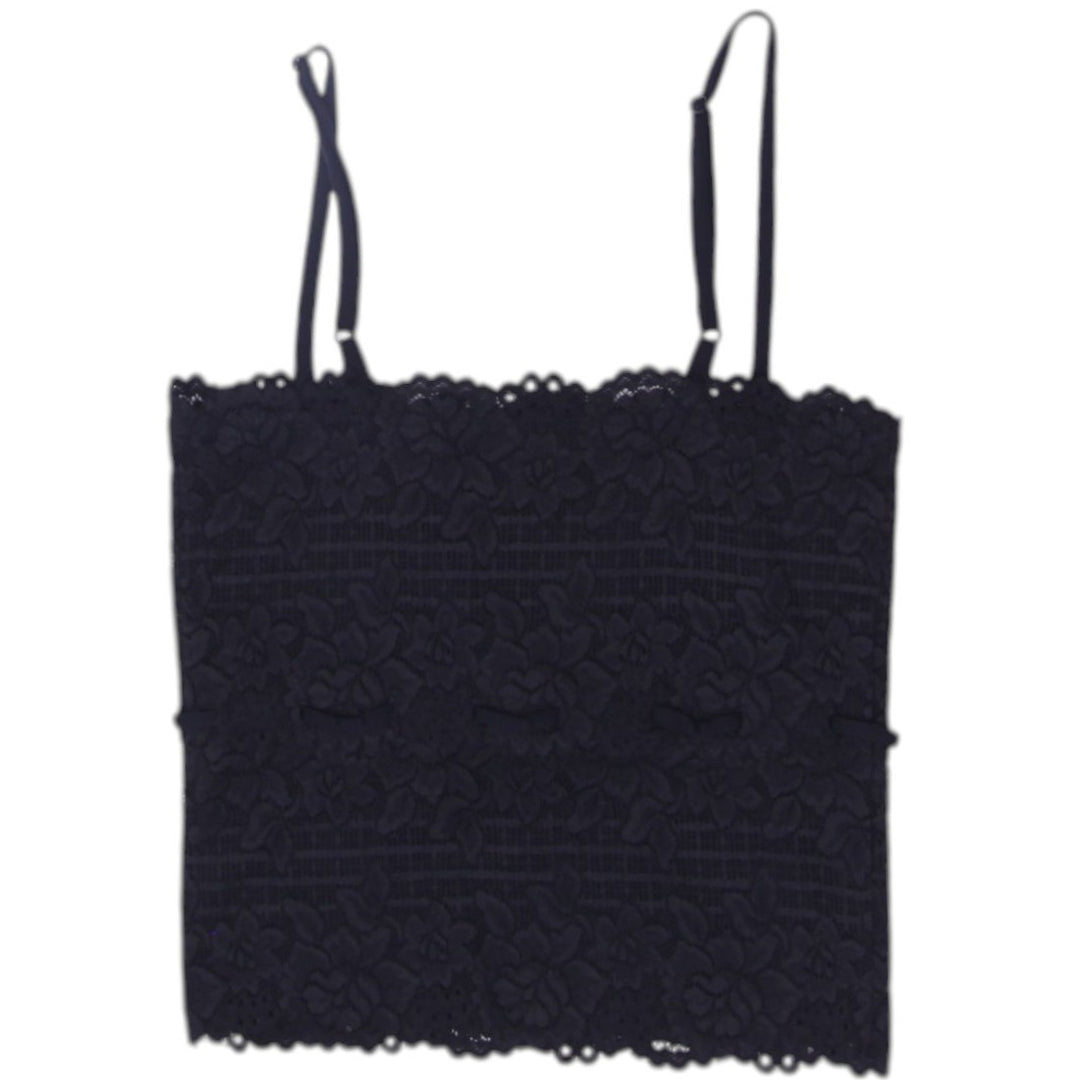 Y2K Ladies Guess Black Lace Crop Top Strappy S | Migration_Y2K Tops - Side View | Fashion Rerun