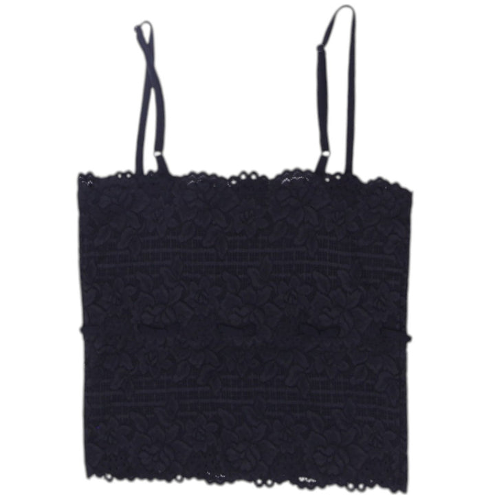 Y2K Ladies Guess Black Lace Crop Top Strappy S | Migration_Y2K Tops - Side View | Fashion Rerun