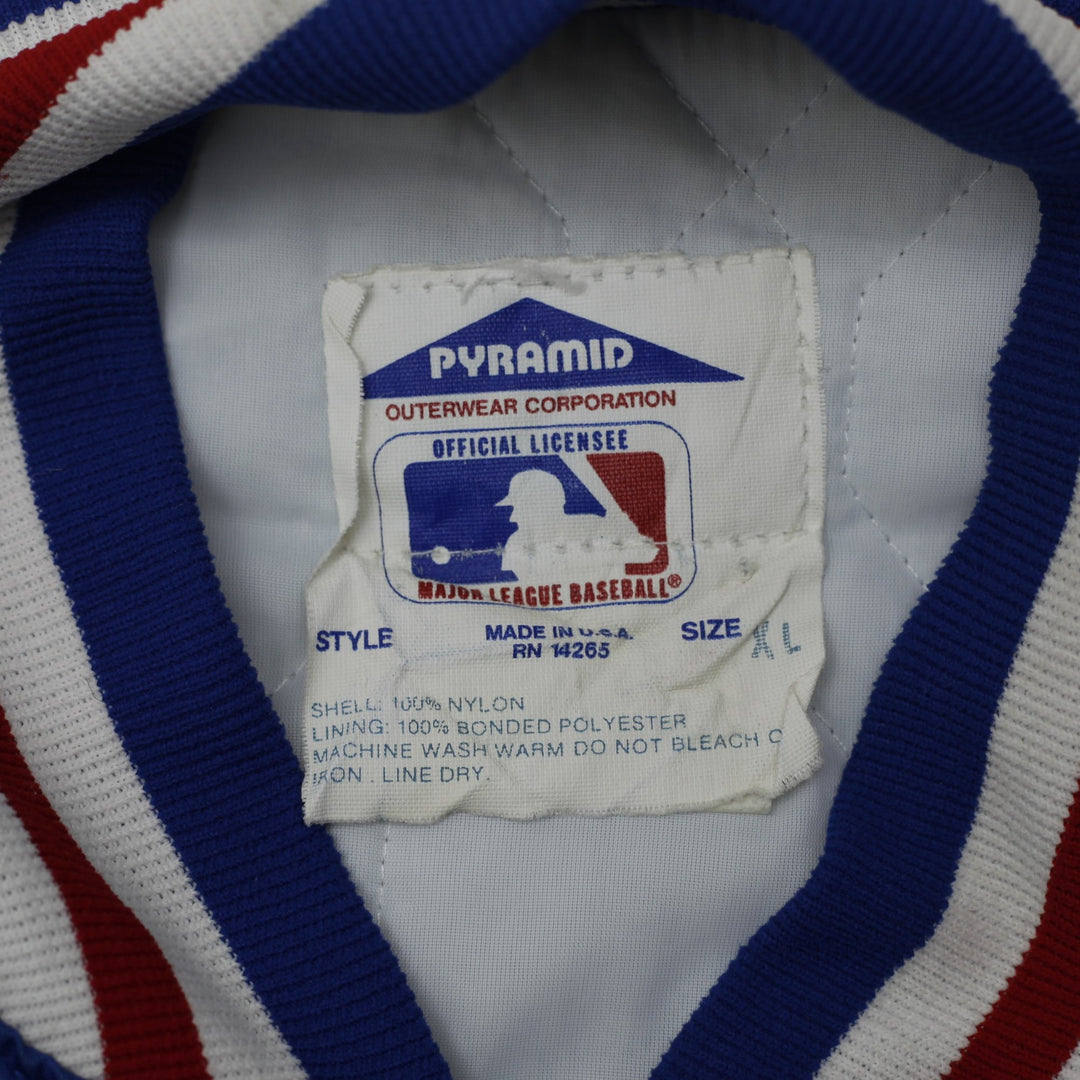 Vintage 1990s Chicago Cubs MLB Satin Jacket XL Made In USA | Migration_Jackets - Back View | Fashion Rerun
