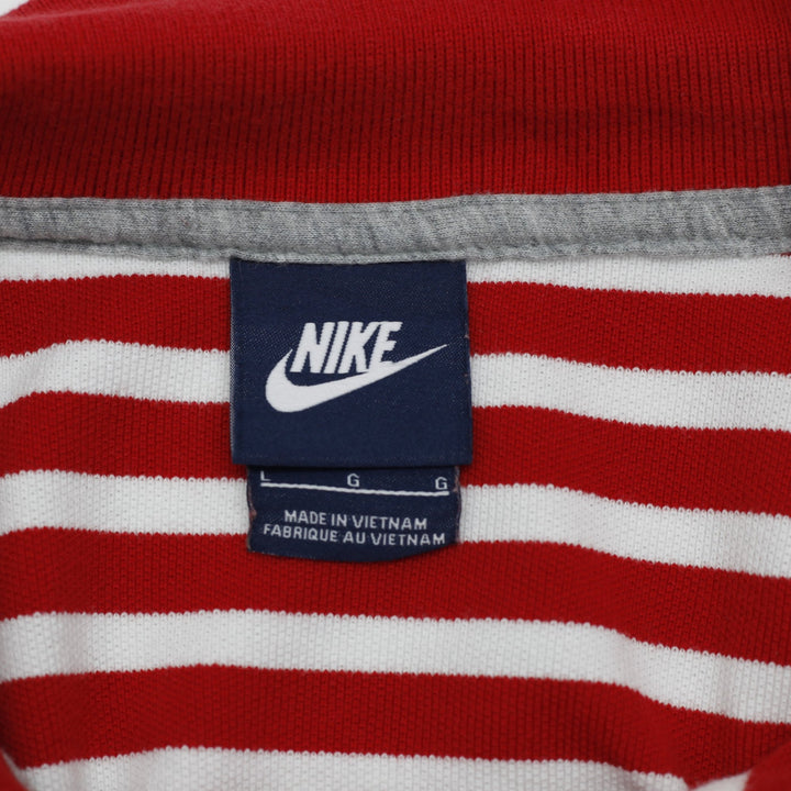 Mens Nike Striped Pique Embroidered Swoosh Polo T-Shirt Size L
