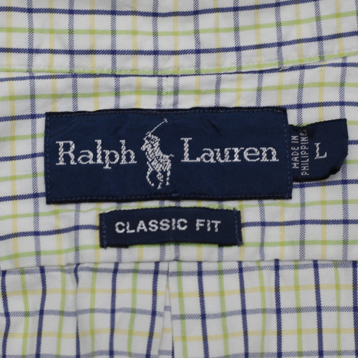 Mens Ralph Lauren Men's Classic Fit Short-Sleeve Gingham Check Shirt Size L