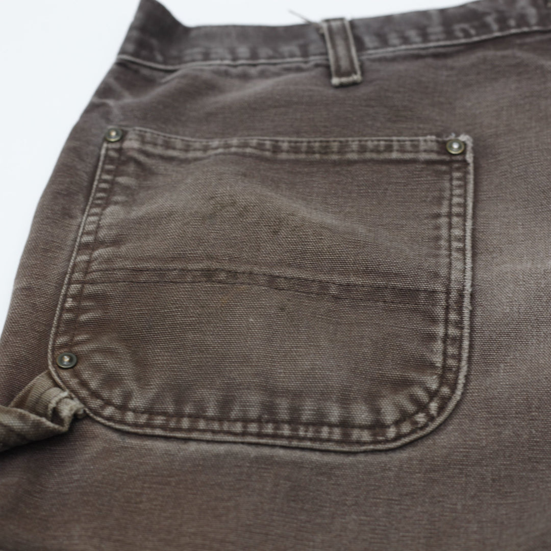 Mens Carhartt B136 DKB Double Knee Pants 36x34 Brown Thrashed Distressed