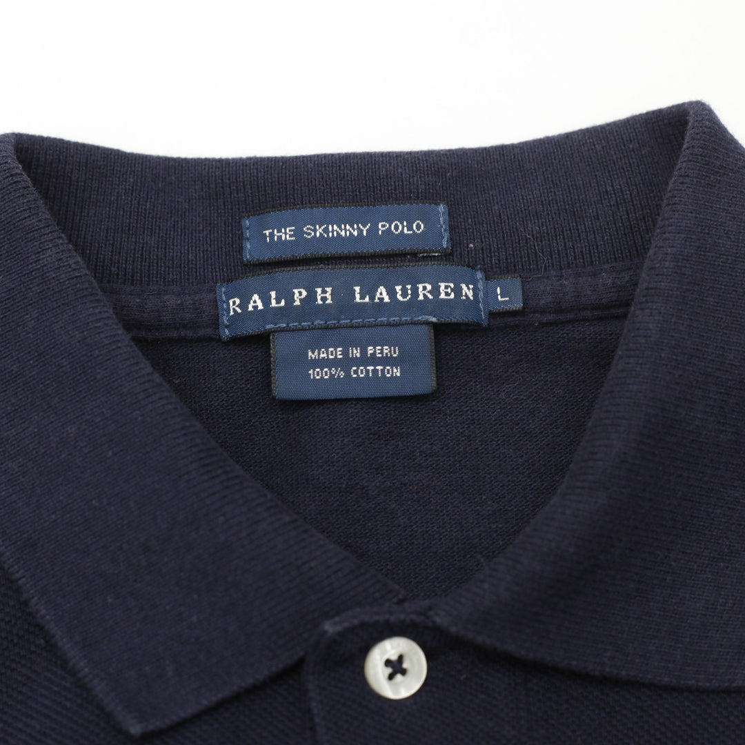 Ladies Ralph Lauren The Skinny Polo Cotton Shirt Size L | Migration_T-Shirts - Back View | Fashion Rerun