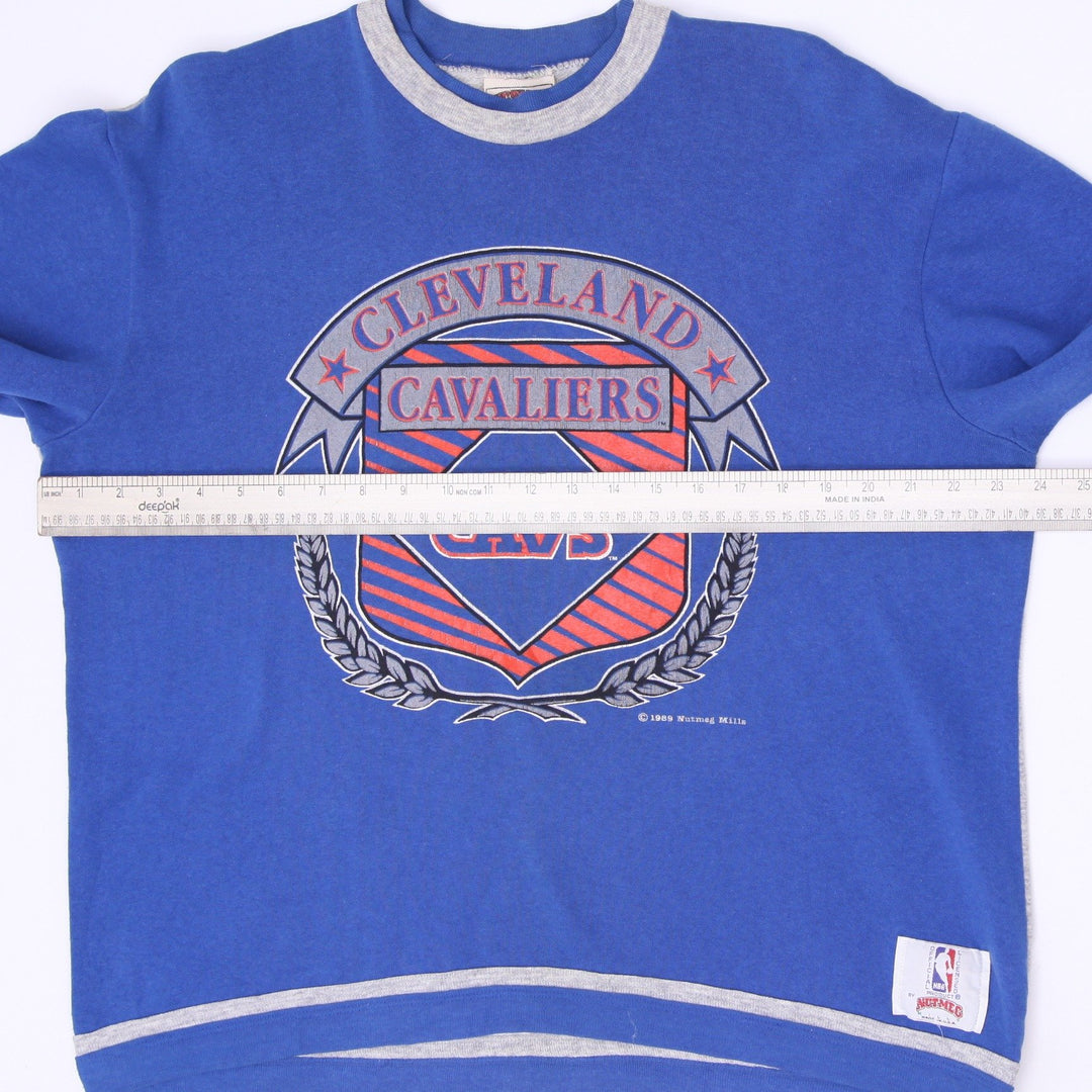 Vintage 1989 Nutmeg Mills Cleveland Cavaliers Crewneck Sweatshirt Royal Blue L