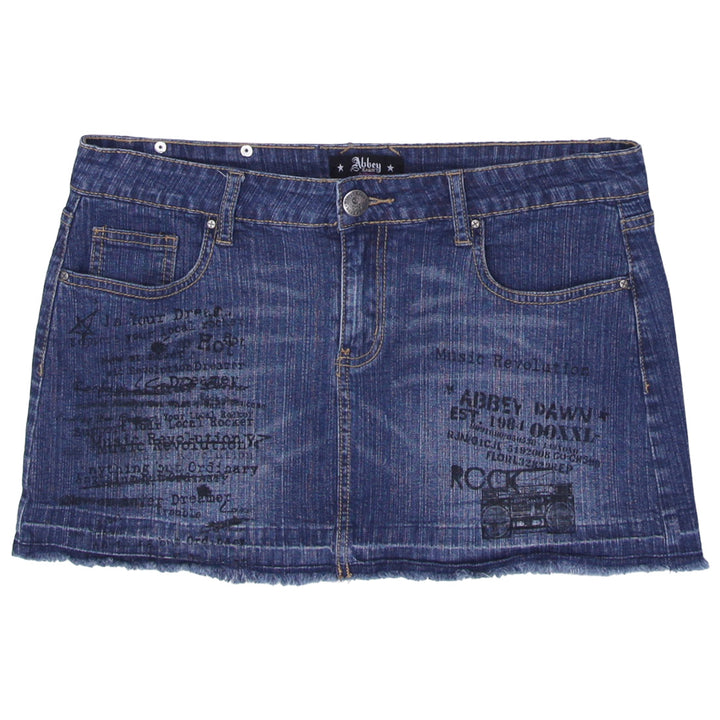 Y2K Ladies Printed Denim Mini Skirt - Fashion Rerun Vintage Migration_Skirt
