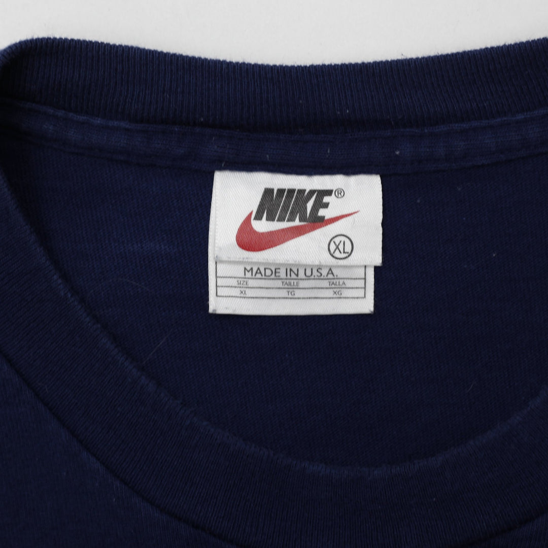 Vintage Embroidered Nike Center Swoosh Navy Made In USA X-Large T-Shirt