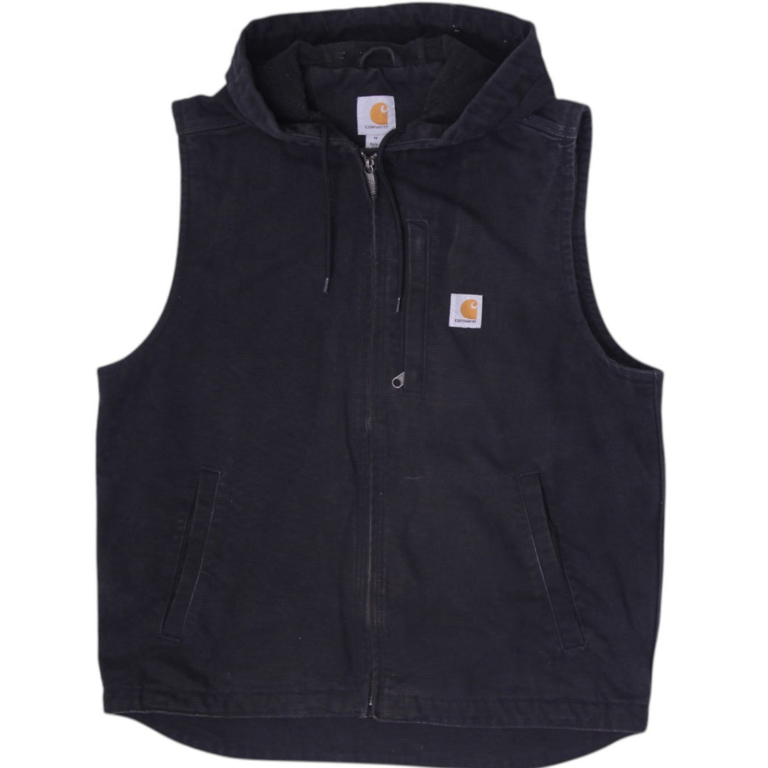Mens Carhartt 103837 BLK Fall 19 Loose Fit Insulated Hooded Vest Size M
