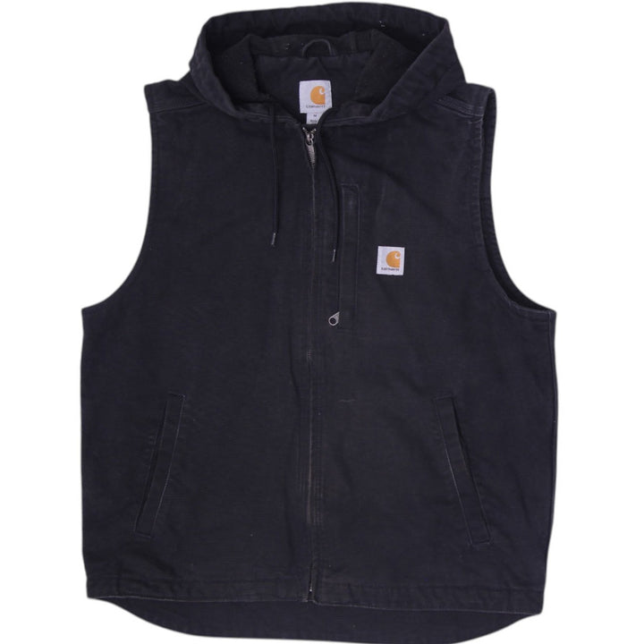 Mens Carhartt 103837 BLK Fall 19 Loose Fit Insulated Hooded Vest Size M