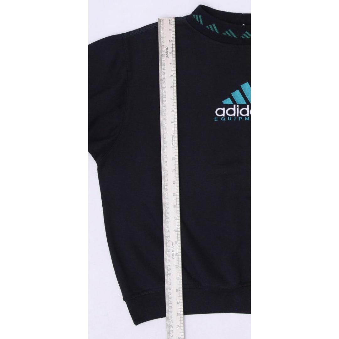Vintage Adidas Originals EQT Washed Crew Neck Black Sweatshirt Large | Migration_Sweatshirt - Alternate View | Fashion Rerun