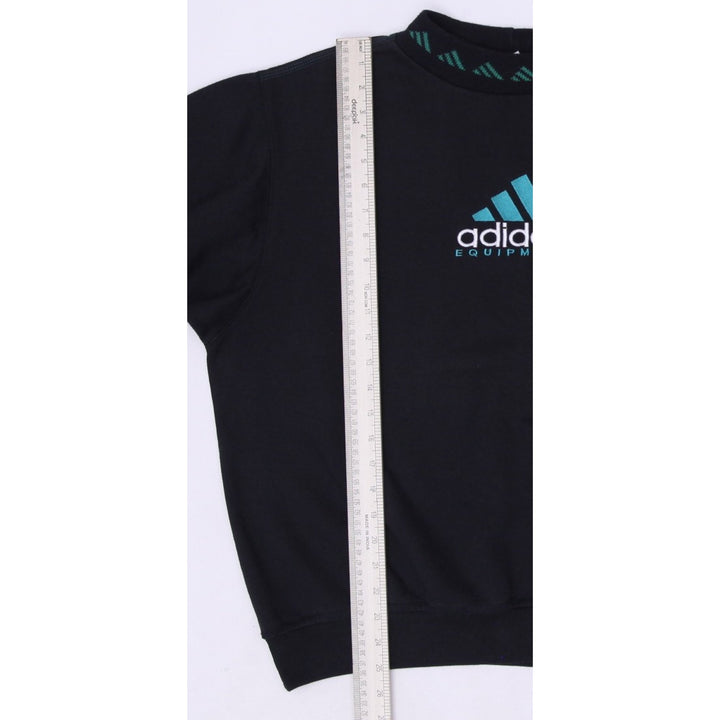 Vintage Adidas Originals EQT Washed Crew Neck Black Sweatshirt Large | Migration_Sweatshirt - Alternate View | Fashion Rerun