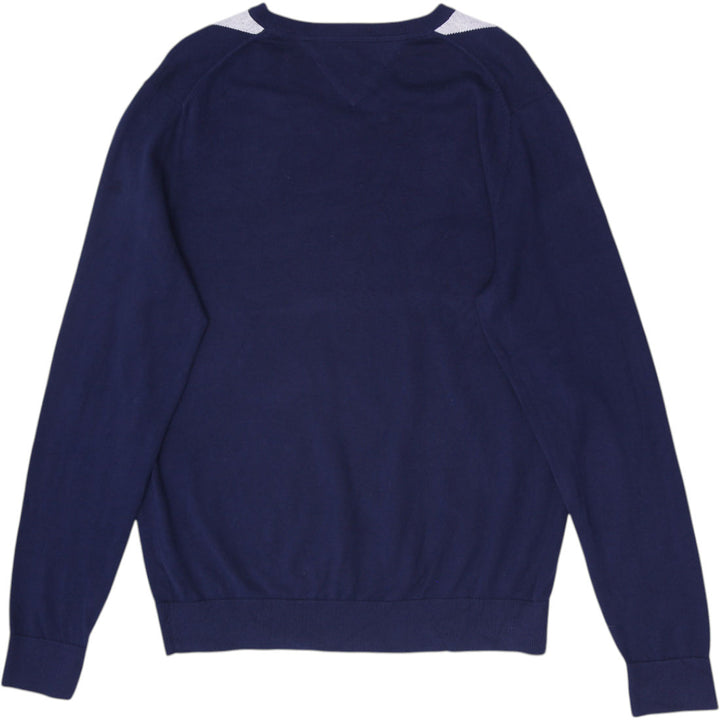 Mens Tommy Hilfiger Argyle Navy Sweater V-Neck Sweater Size L