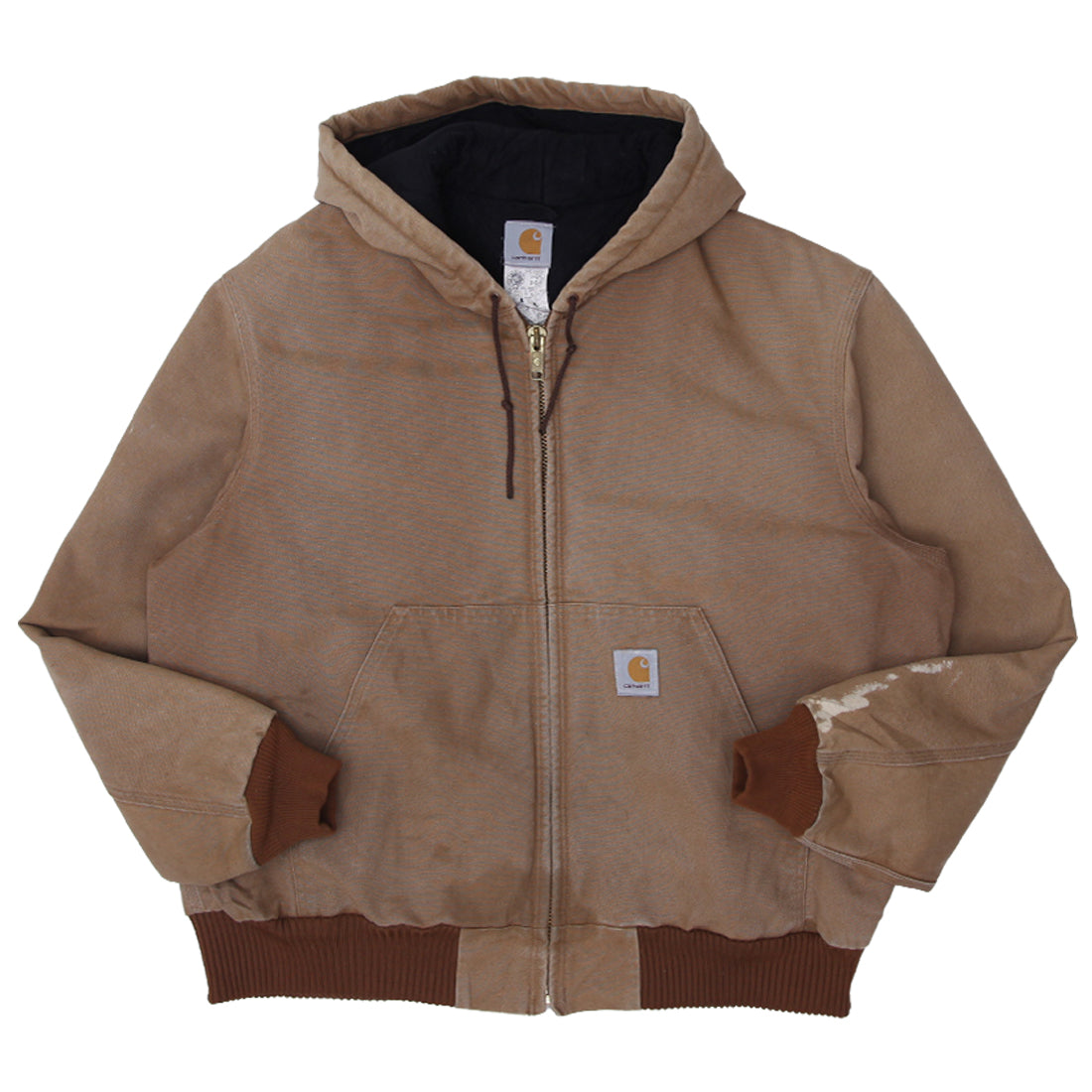 Shop Vintage Carhartt J126 BRN Quilted Lined Hooded Work Jacket XL