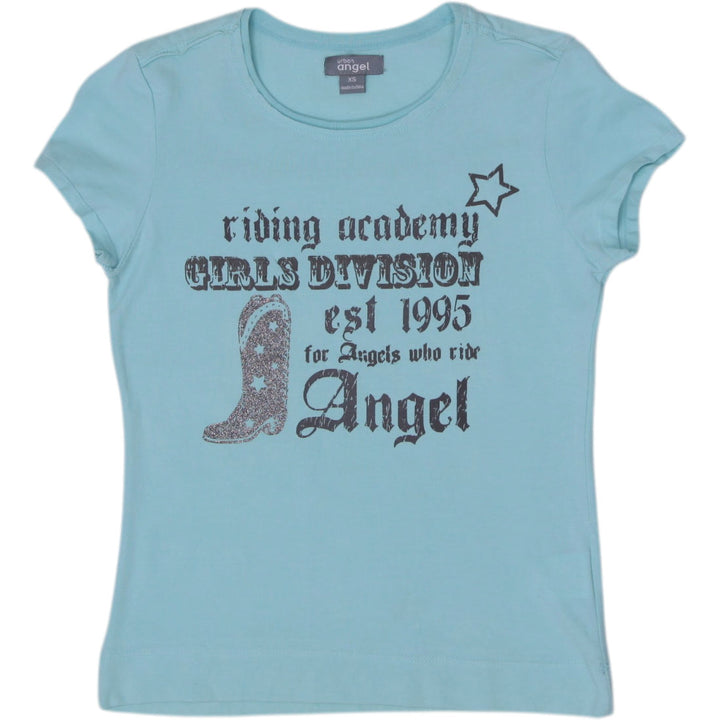 Y2K Ladies Urban Angel Cowboy Boot Western Graphic Top Size XS