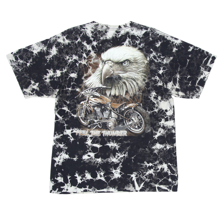 Vintage Feel The Thunder Biker Tie Dyed T-Shirt Single Stitch Rock Eagle 2XL