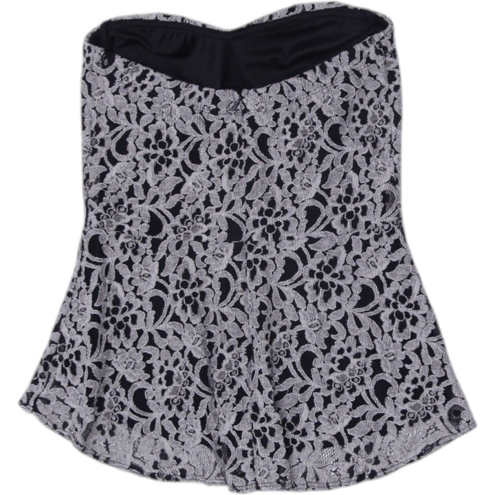 Y2K Ladies Eclipse Strapless Top Black Lace Overlay