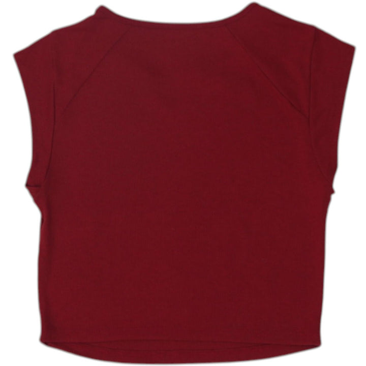 Y2K Ladies True Religion Crop Top Red Graphic Logo Size S