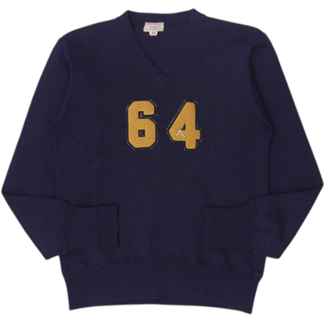 Vintage 1960s UCLA Bruins V-Neck Letterman Navy Sweater Size 40 | Migration_Jumper & Knitwear | Fashion Rerun