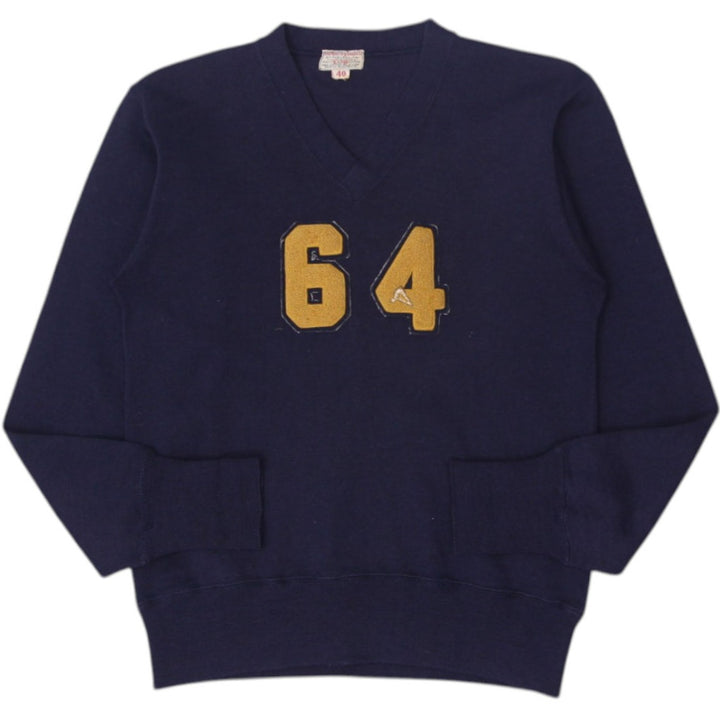 Vintage 1960s UCLA Bruins V-Neck Letterman Navy Sweater Size 40 | Migration_Jumper & Knitwear | Fashion Rerun