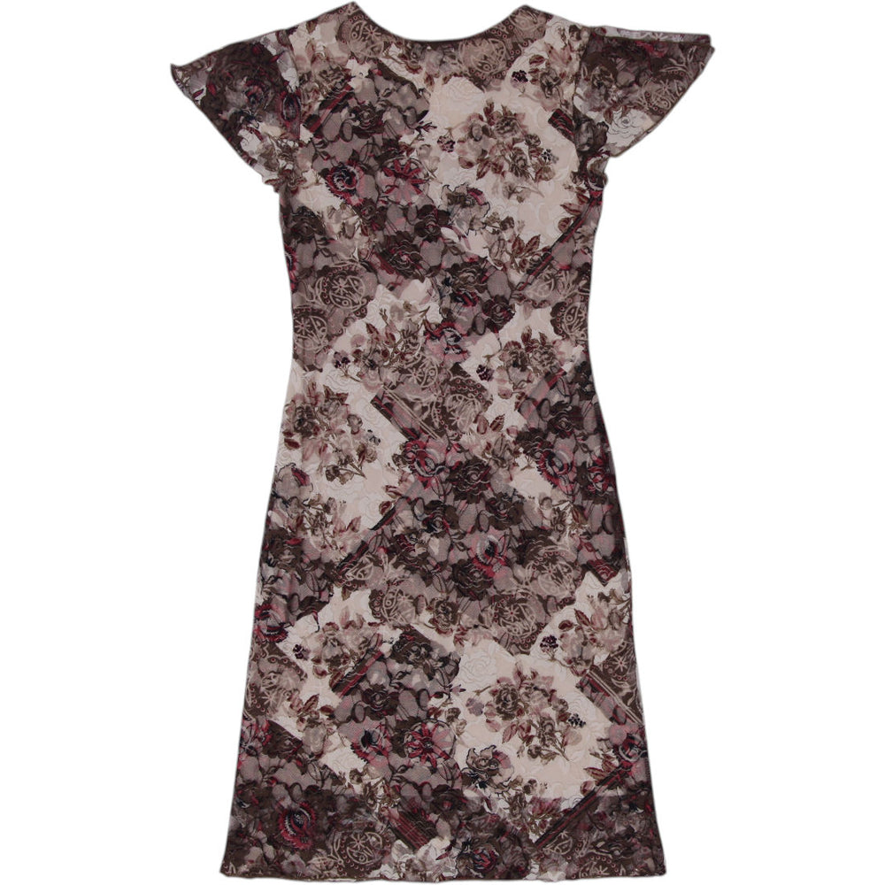 Y2K Ladies Floral Wrap Midi Dress Size S | Migration_Dresses - Side View | Fashion Rerun