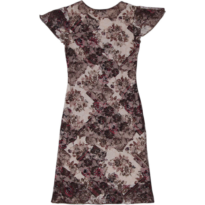 Y2K Ladies Floral Wrap Midi Dress Size S | Migration_Dresses - Side View | Fashion Rerun