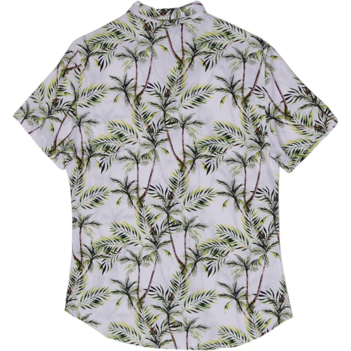 Mens Guess Regular Fit Palm Tree Print Resort Shirt Size M