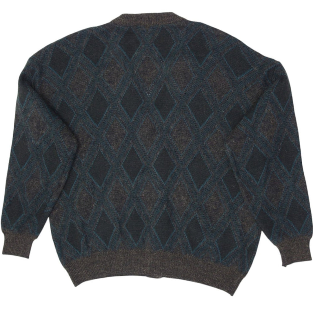 Vintage Mens John Peter Cardigan Geometric Knitwear
