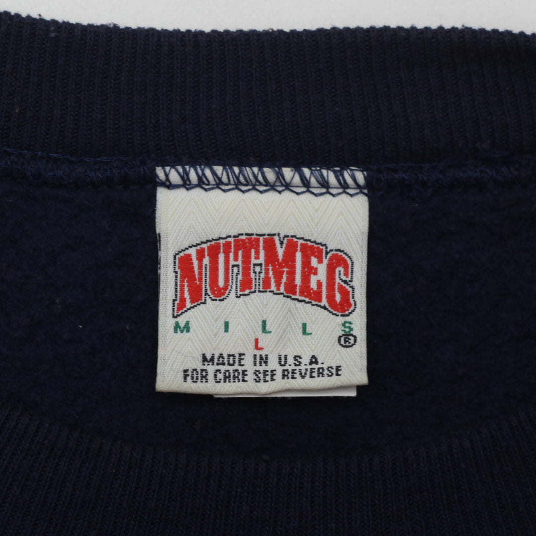 Vintage 90's Nutmeg Mills Notre Dame Fighting Irish Crewneck Sweatshirt Made In USA Size L - Fashion Rerun Vintage Migration_Sweaters