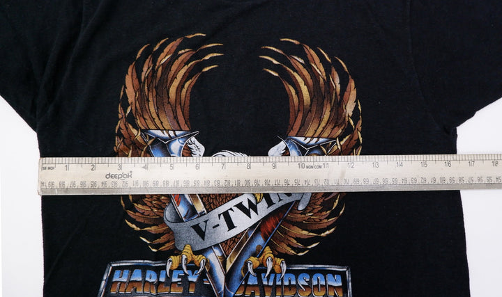 Vintage 1986 Harley Davidson 3D Emblem V Twin Tee Shirt Biker USA Single Stitch