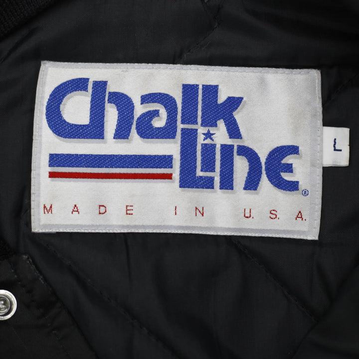 Vintage Miami Dolphins Chalk Line Satin Bomber Jacket Men's Size L 80s 90s NFL | Migration_Jackets - Back Vie | Fashion Rerun