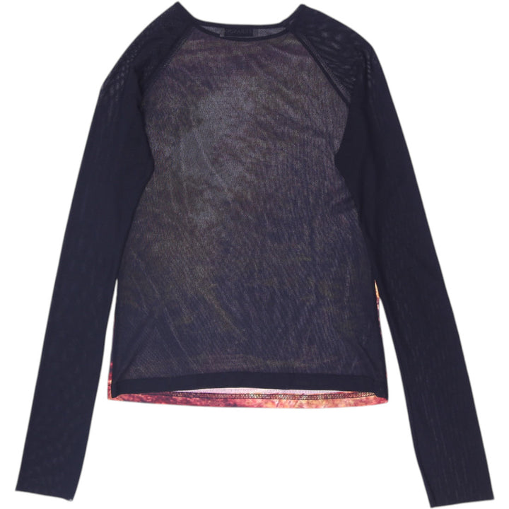 Y2K Ladies Terranova Autumn Forest Photo Print Mesh Top