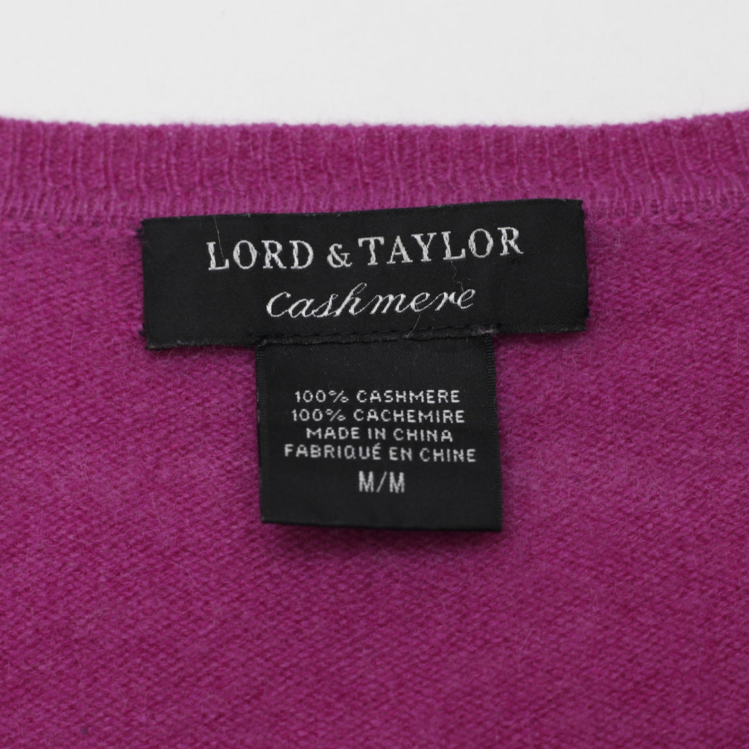 Ladies Lord & Taylor 100% Cashmere V-Neck Sweater Size M