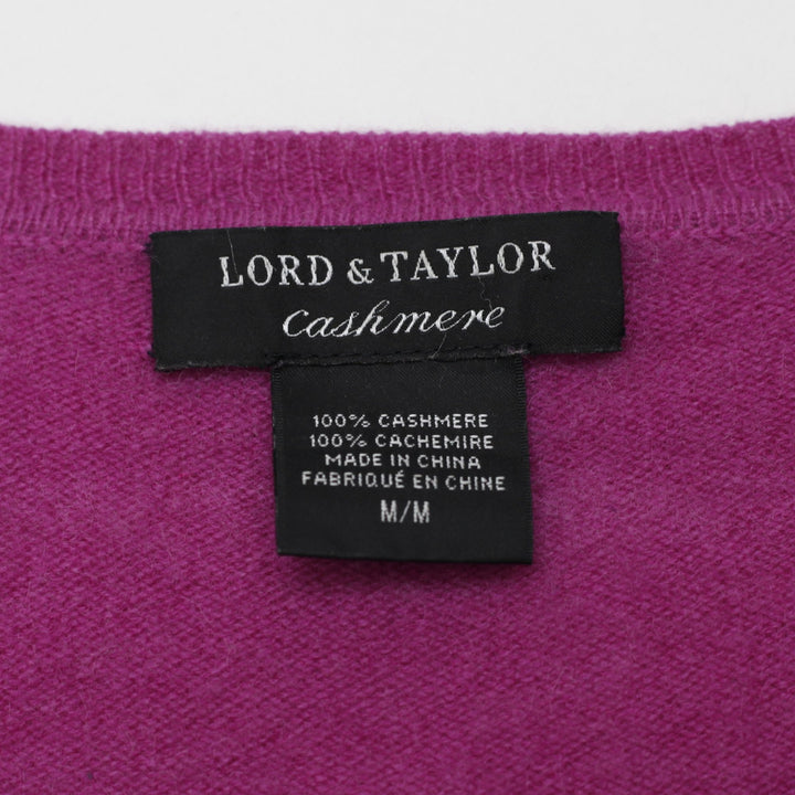 Ladies Lord & Taylor 100% Cashmere V-Neck Sweater Size M