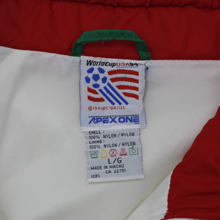 Vintage 1994 World Cup Apex One Italy Windbreaker Nylon Jacket Large | Migration_Jackets - Back View | Fashion Rerun